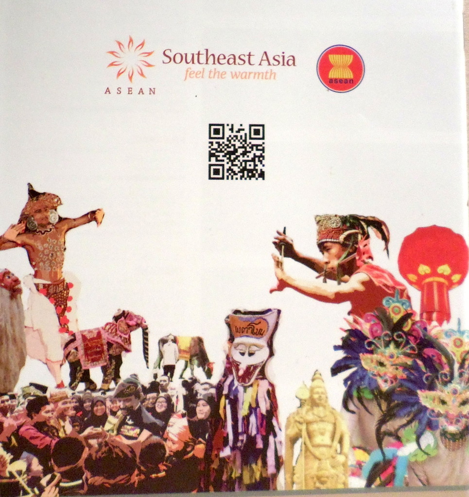 This is the back-cover of a publication called the ASEAN Festival Primer. It uses both the ASEAN emblem and Southeast Asia tag.