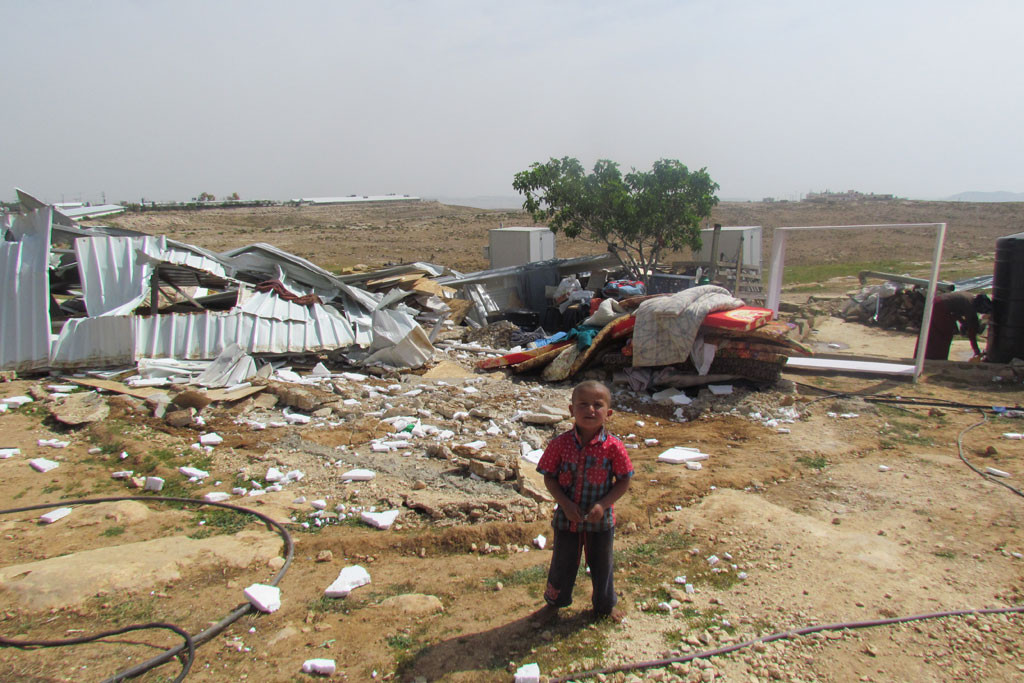 A boy in the Bedouin refugee community of Um al Khayr in the South Hebron Hills where large scale home demolitions by Israeli authorities took place. Photo: UNRWA